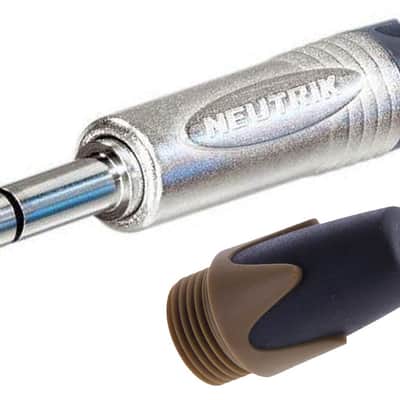 NEUTRIK NP2X Mono or NP3X Stereo 1/4" Cable Mount Instrument Jack w/ Nickel Shell & Colored Boot For ID-NP2X-Mono / Grey image 2
