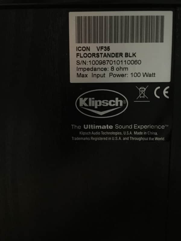 Klipsch VF35 Floorstanding Speaker Black image 1