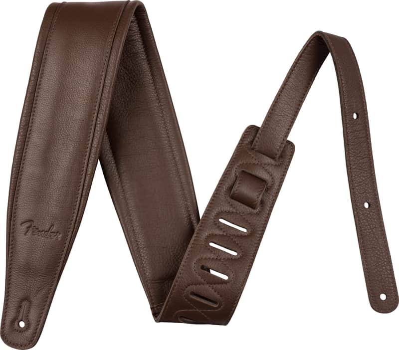 Fender 3.5 Premium Leather Strap, Brown image 1