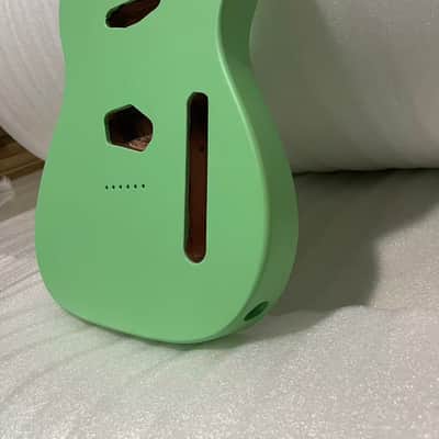 1 Green nitrocellulose lacquer alder wood Electric guitar body Matte finish tele body image 4