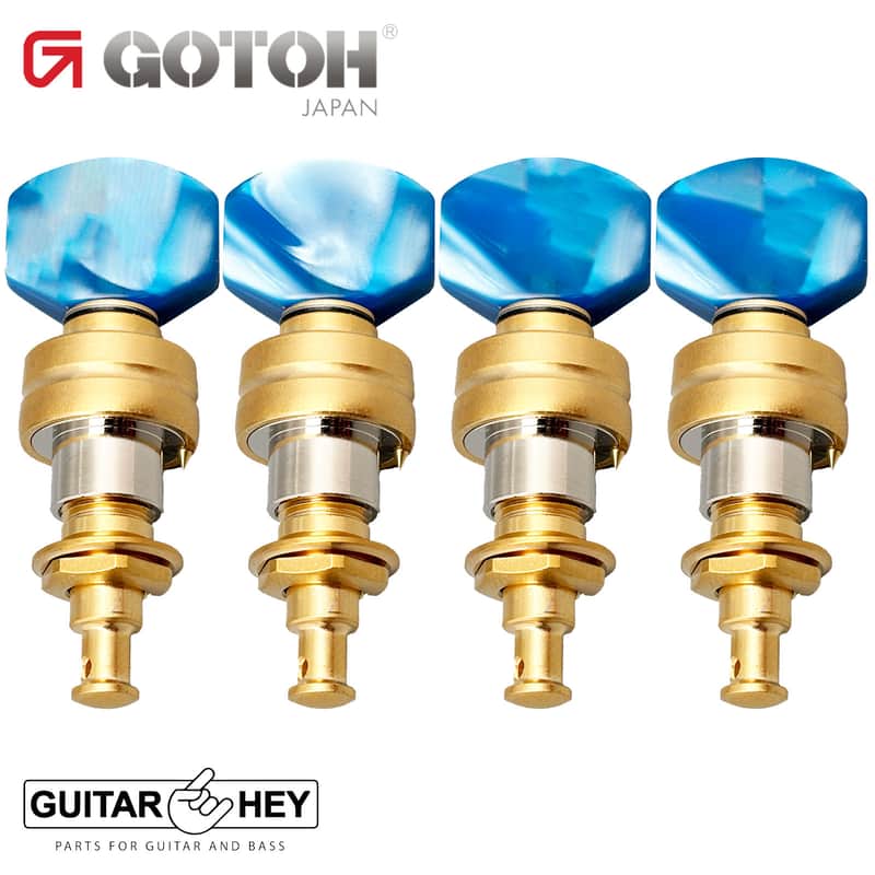 NEW Gotoh UPTL-UB9 Sealed Planetary Ukulele LONG Tuning Keys SET - GOLD image 1
