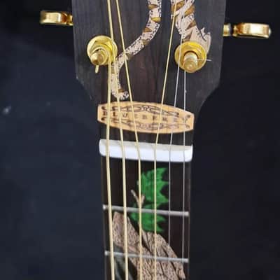 Blueberry Handmade Grand Concert Cutaway Guitar Tiger Motif image 6