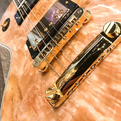 Gibson Custom Shop Les Paul Custom Burl Maple Limited Edition Electric Guitar Natural image 13