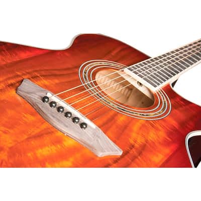 Washburn EA55G-A Festival Acoustic-Electric Guitar Koa Burst image 8
