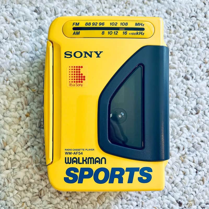 Sony WM-AF54 [COLLECTIBLE] Walkman Cassette Player, Top Yellow, Working ! image 1