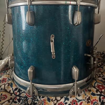 Slingerland Radio King 15x12” Blue Sparkle Parade / Marching Snare Drum image 9