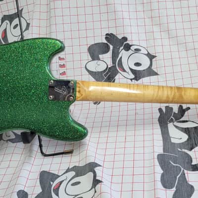 1965 Fender Duosonic, bass boat green metalflake image 6