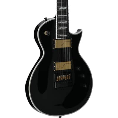 ESP LTD Deluxe EC-1007 Baritone Evertune Electric Guitar, Black image 1