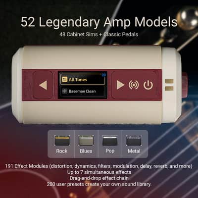 Hotone Pulze Mini Portable Guitar Amp with Bluetooth, 52 Amp Models, 48 Cab Sims, Drum Machine (NEW) image 2