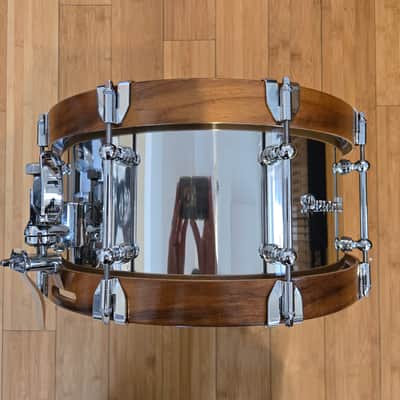 Snares - Dunnett Classic Drums 7x14 Stainless Steel w/Hybrid MetalWood Acacia Hoops image 3
