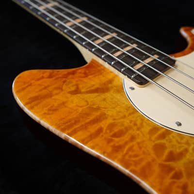 G&L USA Custom Shop Fallout Bass Semi-Hollow Honeyburst 30" Scale 4-String Electric Bass Guitar w/ Black Tolex Case (2025) image 10