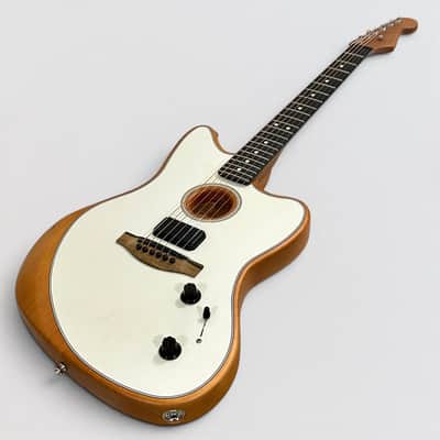 Fender American Acoustasonic Jazzmaster Acoustic-Electric Guitar - Arctic White image 11