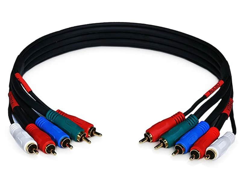 New 1.5ft 22AWG 5-RCA Component Video/Audio Coaxial Cable, RG-59/U - Black image 1