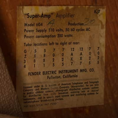 Fender  Super Amp 6G4-A Tube Amplifier (1961), ser. #03590. image 4