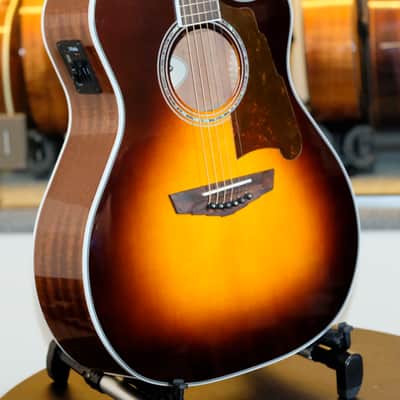 D'Angelico Premier Gramercy Cutaway Deluxe HSC Abalone MOP Bone Ebony Vintage Sunburst Mint Extras image 4
