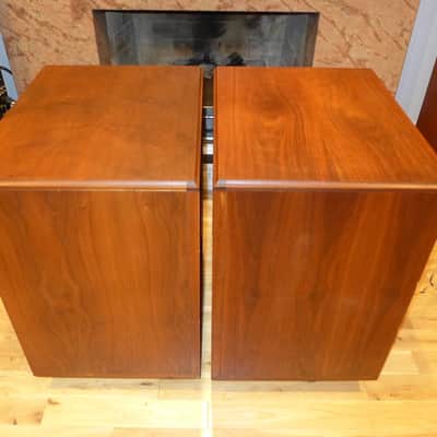 Pair of Modern Midcentury Vintage speakers Gorgeous Solid Wood image 6