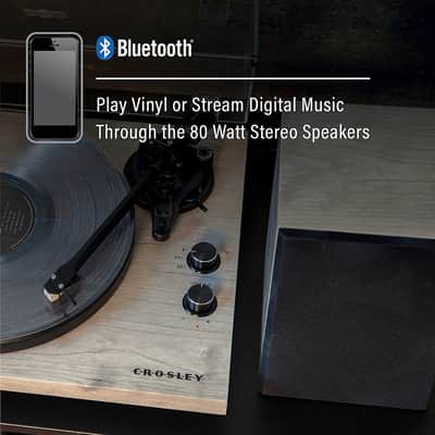 Crosley #C62B-GY - C62B Turntable System with 80 Watt Stereo Speakers- Gray image 5