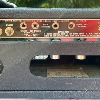 Fender Bassman 70 2-Channel 70-Watt Guitar / Bass Amp Head 1977 - 1980 - Silverface image 5