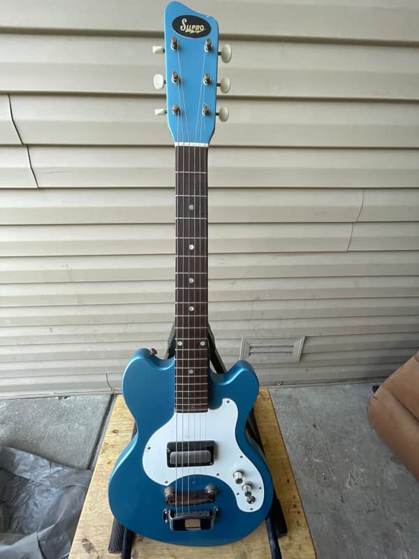 Supro vintage electric guitar 1960s calypso Blue image 1
