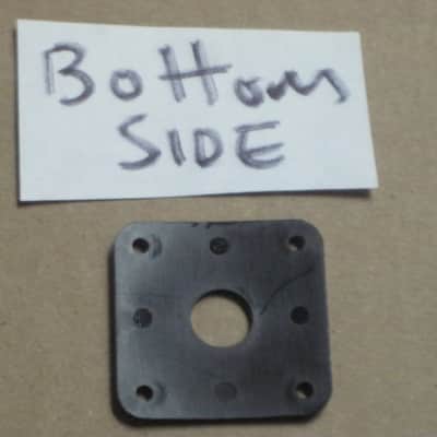 used (medium relic'd) genuine Gibson PRJP-010 Black Plastic Jack Plate for Les Paul (+ used nickel finish screws - but very clean gold finish screws available upon request) 1990s - 2020s (specifically from 1996) image 12