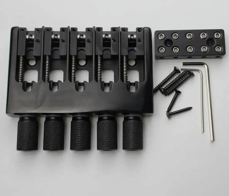 5 String Headless Bass Bridge Tremolo System with Adjustable Saddles image 1