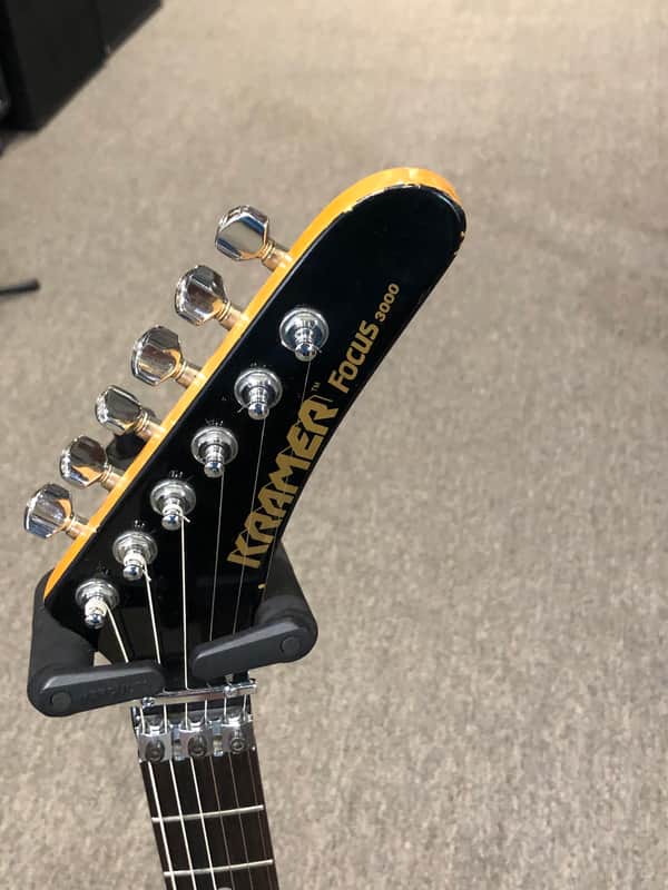 1984 Kramer Focus 3000 HSS - Black with Banana Headstock and