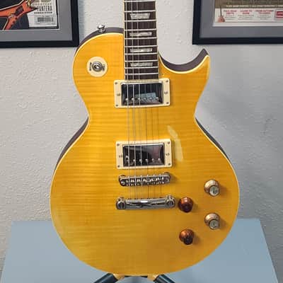 Vintage V100 Icon Peter Green Greenie Les Paul style LP - Lemon Drop image 3