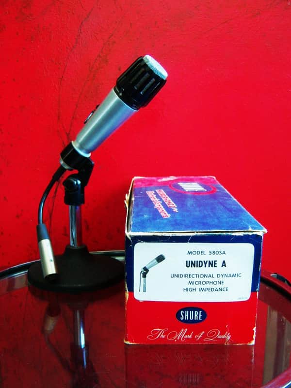 Vintage RARE 1960's Shure 580SA Cardioid Dynamic Microphone Hi Z w accessories 580SB 585SA image 1
