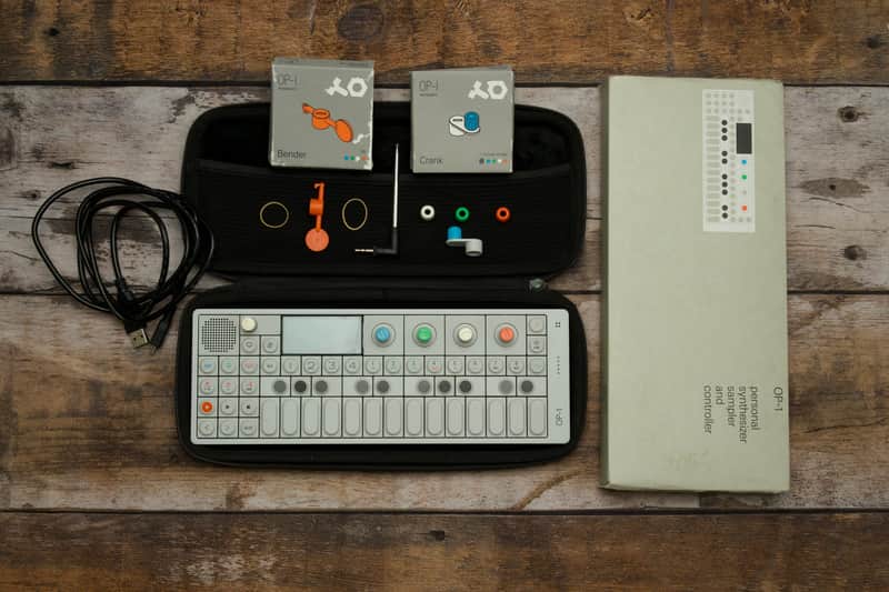 Teenage Engineering OP-1 Portable Synthesizer Bundle – Case, Bender, Crank, Color Knobs & Original Boxes image 1