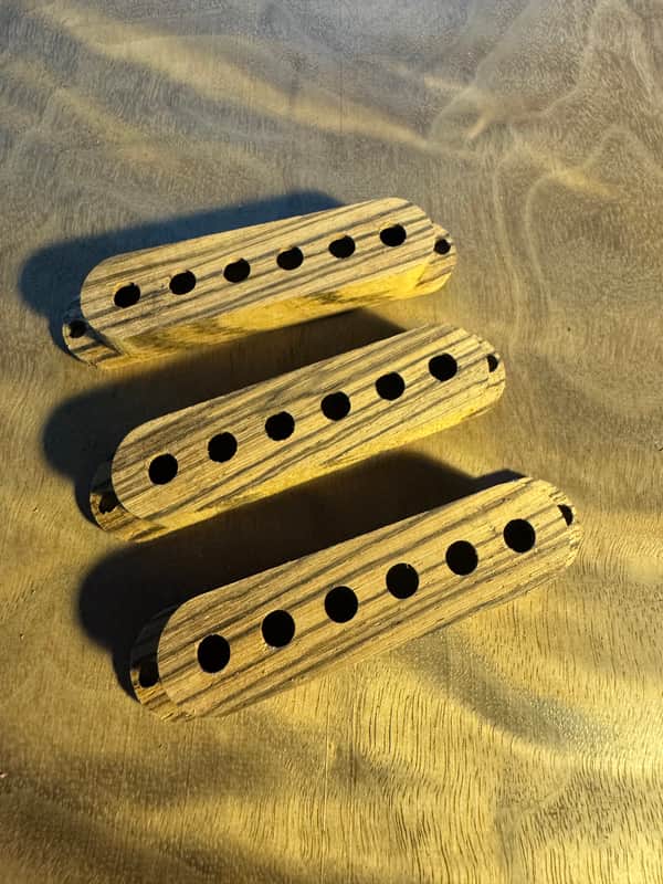 Guilford Zebrawood Guilford Zebrawood Single Coil Pickup Covers - Fits Fender USA 53mm Poles image 1