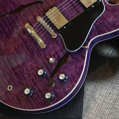 Minty! 2025 Gibson ES-335 Block Limited Edition Semi-Hollow Electric Guitar Figured Trans Purple + OHSC image 7
