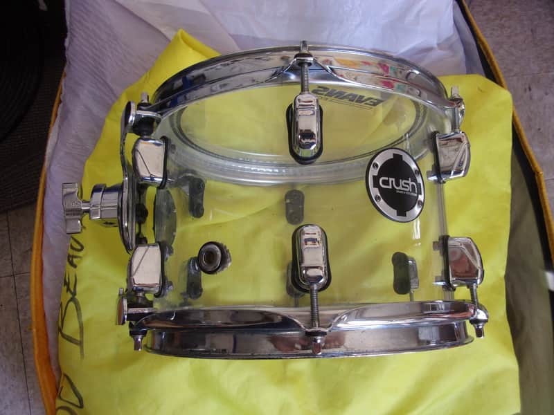 Crush Clear Acrylic Seamless 10" dia x 7" Rack Tom Drum suspension Mount NO ARM image 1