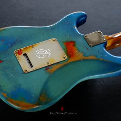 Fender Stratocaster Daphne Blue/Pelham Blue Tex-Mex Made in USA Medium Relic Aged RARE image 9