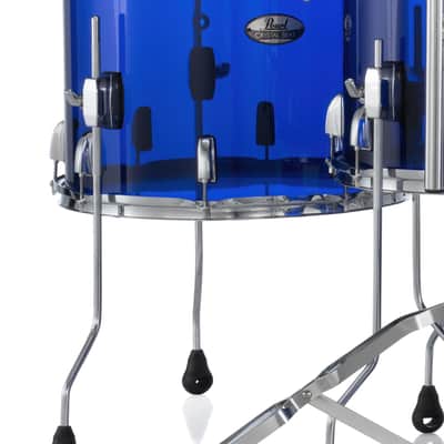 Pearl *Pre-Order* Crystal Beat 16x15" Blue Sapphire Floor Tom Acrylic Drum w/Legs | NEW | Special Order | Authorized Dealer image 1