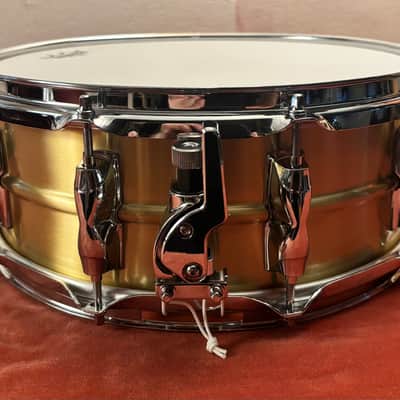 Yamaha RRS-1455 Recording Custom 5.5x14" Brass Snare Drum 2016 - Present - Brass/Chrome image 4