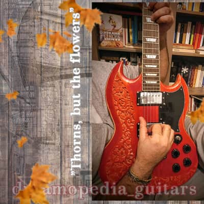 Custom Harley Benton SG type 2023 - Red, hand Carved in Florence, Italy. Custom Guitar, Solid Body; Vintage look Double cut image 4