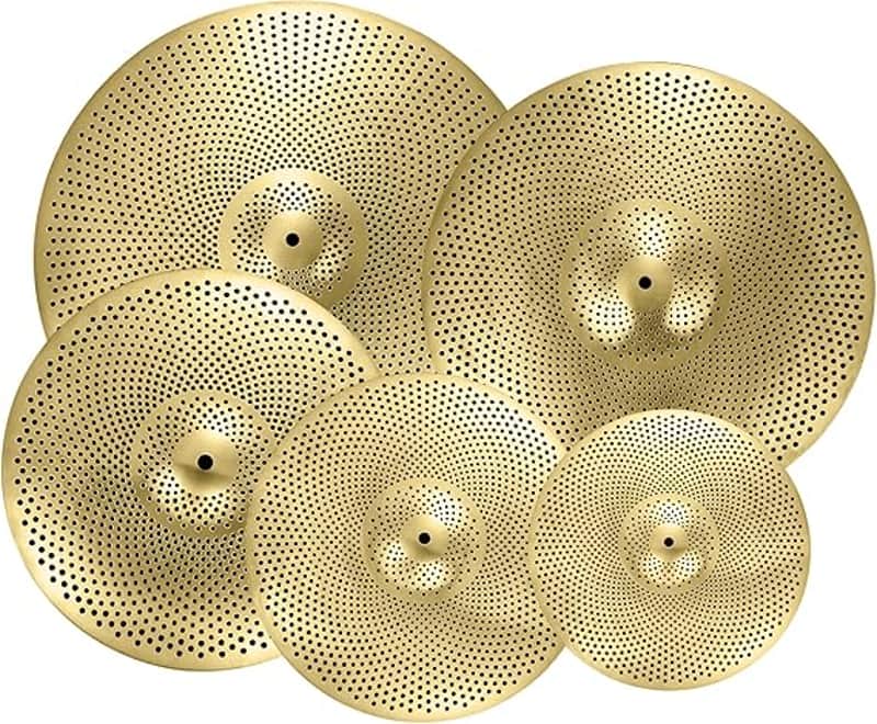 Cymbal Pack Golden Low Volume Cymbal Pack 14"/16"/18"/20" 5Pcs Drummer Practice Cymbal image 1