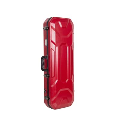 Crossrock 4/4 size Violin Case | ABS Molded Hardshell with Interior Compartment, 2 Bow Holders, Security Lock, and Detachable Straps-Red image 7
