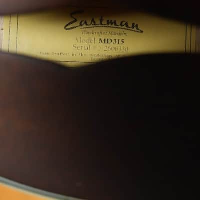 Eastman MD315 F-Style Hand-Carved Mandolin #0330 image 3