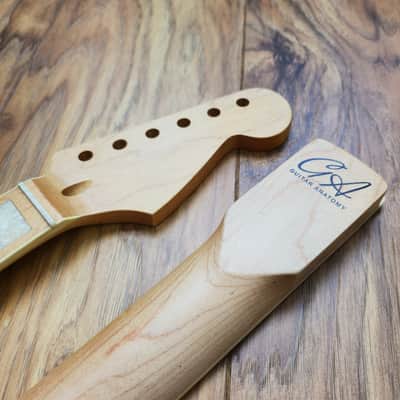 Stratocaster Compatible Bound Maple Neck with Pearl Block inlays Nitro Satin image 3
