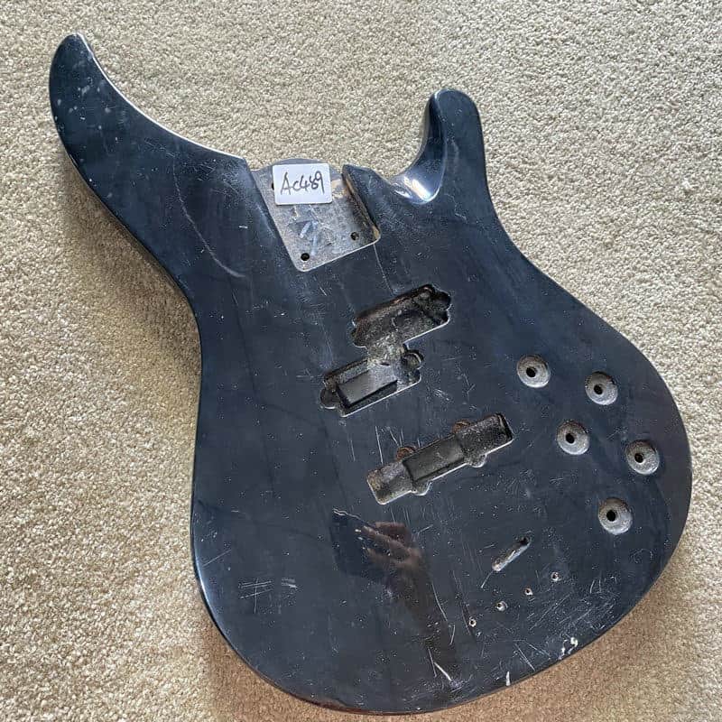 Black 4 String Bass Guitar Body image 1
