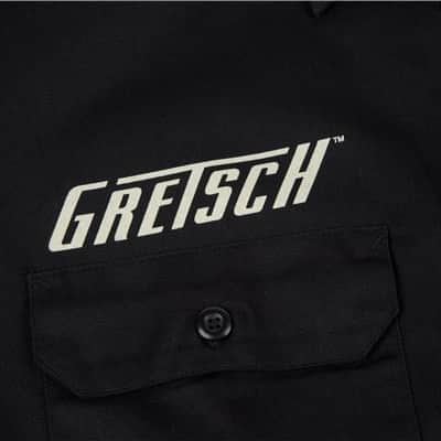 Genuine Gretsch Electromatic Logo Black Men's Workshirt, Size MEDIUM #0991939506 image 4
