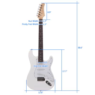 Ukscs Rosewood Fingerboard Electric Guitar - White image 2