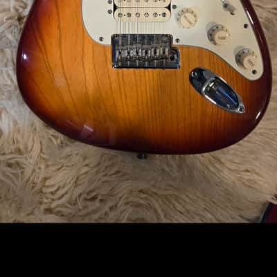 2012 Fender American Stratocaster in Ash with Rosewood Fretboard Sienna Sunburst image 1