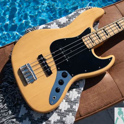 2005 Fender JB75-90 1975 Jazz Bass Reissue - Vintage Natural - Ash Body - Crafted In Japan - Pro Set Up w Perfect Frets/Action/Intonation! image 6