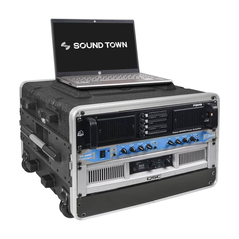 STRC-A6UT | Lightweight and Compact 6U PA/DJ ABS Road Case w/ 5U Rack Space, 19” Depth, Retractable Handle, Wheels and Heavy-Duty Latches image 1
