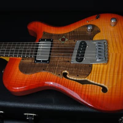 Knaggs Guitars Choptank Hollowbody in Lemon Cherry Burst with 15th Ann Navajo Sun Package image 5