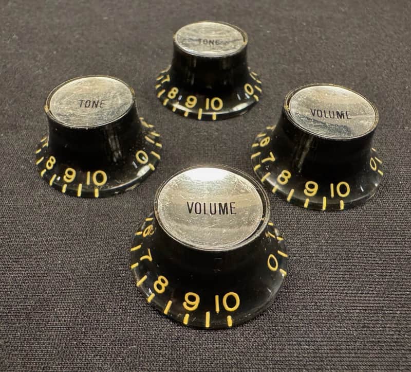 Gibson OEM Custom Shop SG 61 Reissue Black Butyrate Reflector Knobs Les Paul Correct Vintage Spec image 1