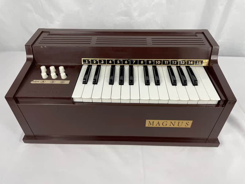 Vintage 1960s Magnus Electric Chord Organ Model 300 Brown Serviced Works Great image 1
