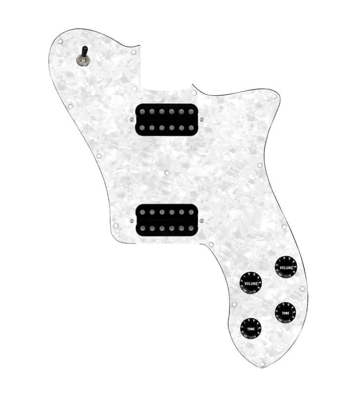 920D Custom 72 Deluxe Tele Loaded Pickguard With Uncovered Smoothie Humbuckers, Black Knobs, and White Pearl Pickguard image 1